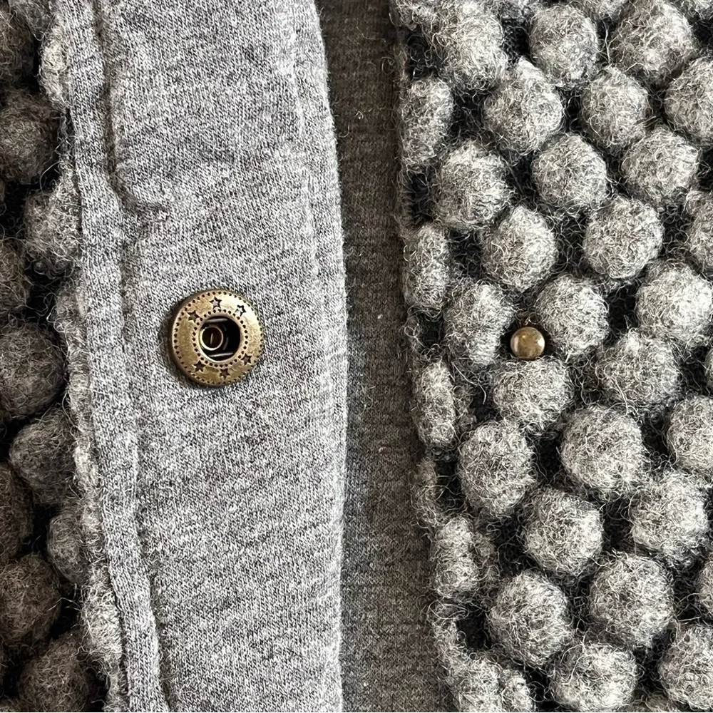 OshKosh Wool Blend Bobble Jacket Gray 4T Jersey Knit Lined